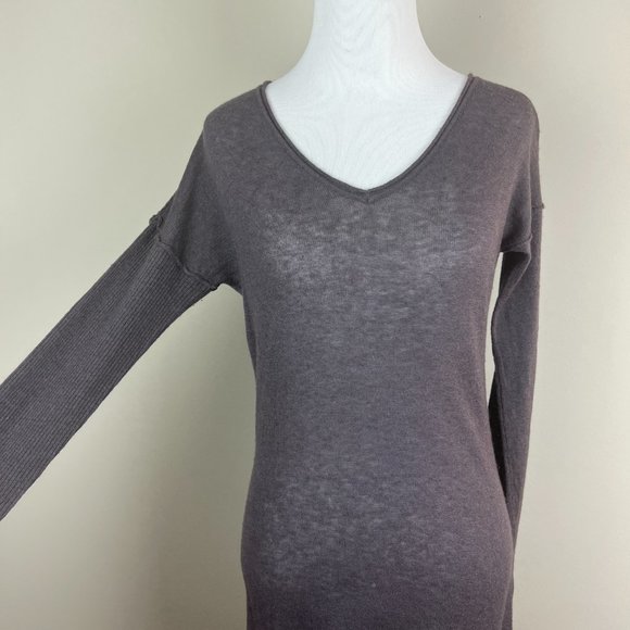 My Tribe Tunic Sweater Womens Small Gray Alpaca Wool Asymmetrical Long Sleeve - Picture 2 of 14